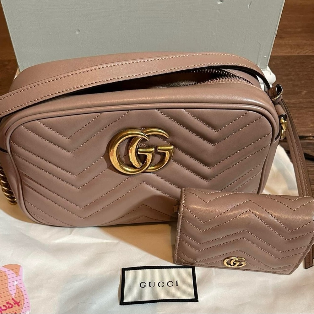 Authentic gucci marmont camera bag & marmont wallet